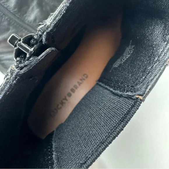 Lucky Brand Black Leather Ressy Ankle Boots Size 8.5 - Picture 11 of 15